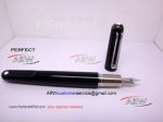Perfect Replica Montblanc Princess Stainless Steel Clip Black Cap Black Fountain Pen